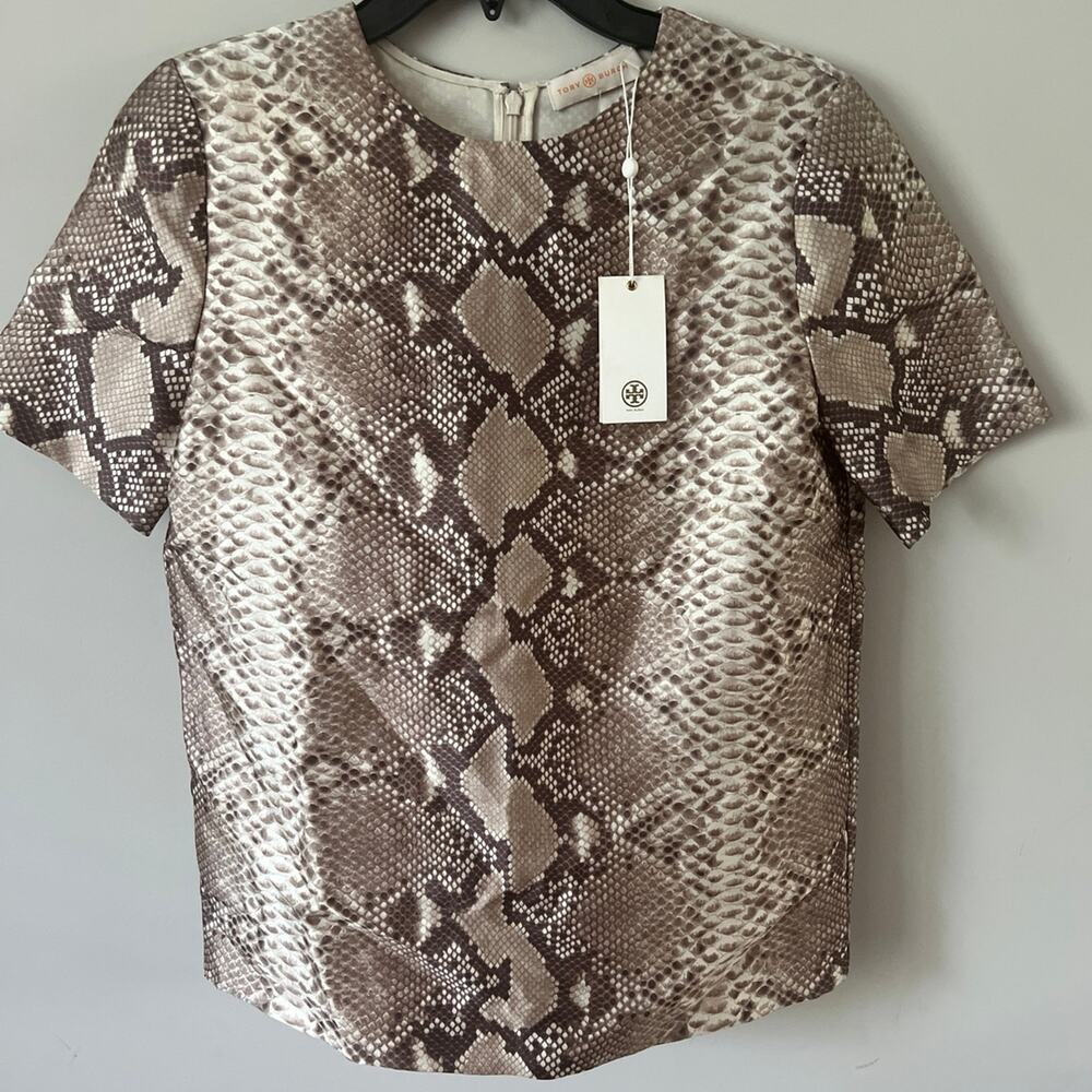 Tory Burch new blouse top shirt python print size 2 NWT